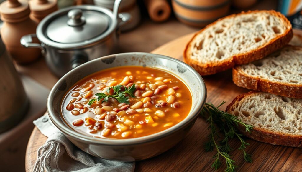 serving bean soup
