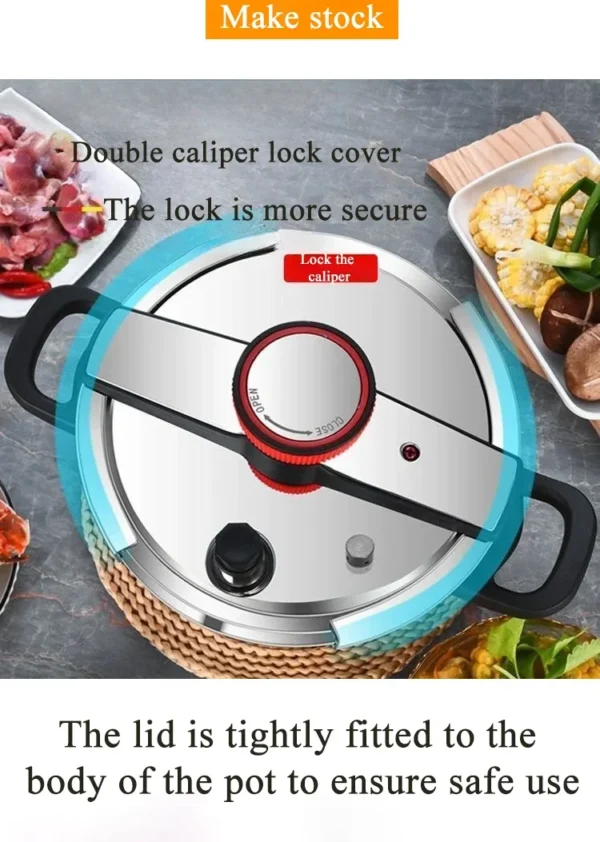 304 Stainless Steel Pressure Cooker, Multifunctional, 5L, 9L, 3Gear Pressure-Limited, Explosion-proof, Quickly Cooking - Image 14