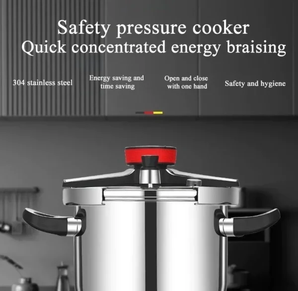 304 Stainless Steel Pressure Cooker, Multifunctional, 5L, 9L, 3Gear Pressure-Limited, Explosion-proof, Quickly Cooking - Image 9