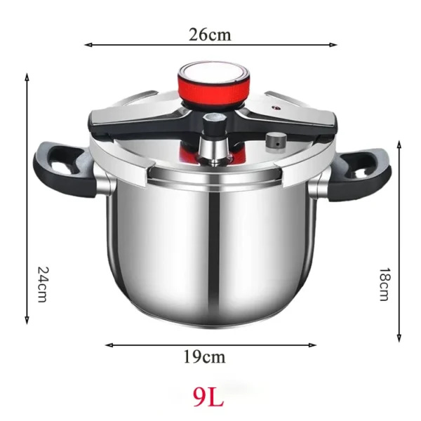 304 Stainless Steel Pressure Cooker, Multifunctional, 5L, 9L, 3Gear Pressure-Limited, Explosion-proof, Quickly Cooking - Image 4