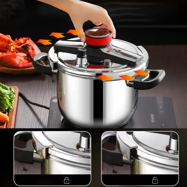 304 Stainless Steel Pressure Cooker, Multifunctional, 5L, 9L, 3Gear Pressure-Limited, Explosion-proof, Quickly Cooking