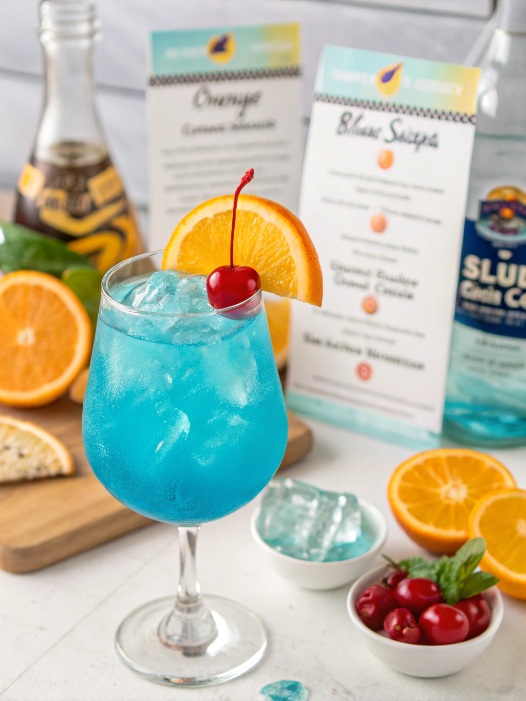 Ingredients for Blue Curacao drinks