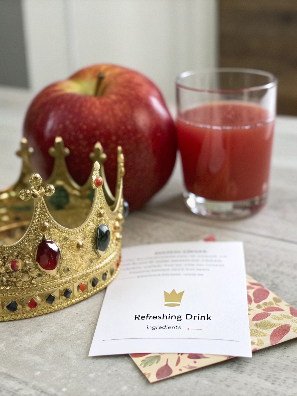 Ingredients organized for crown apple drink recipes